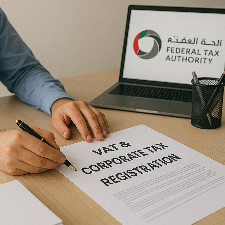 التسجيل في ضريبة القيمة المضافة وضريبة الشركات