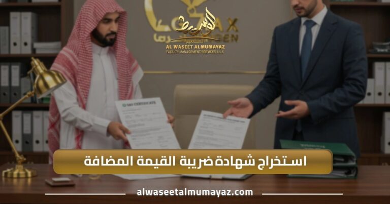 استخراج شهادة ضريبة القيمة المضافة